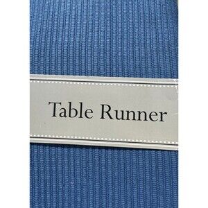 DII Basic Everyday Ribbed Tabletop 100% Cotton Table Runner 13x72 Nautical Blue